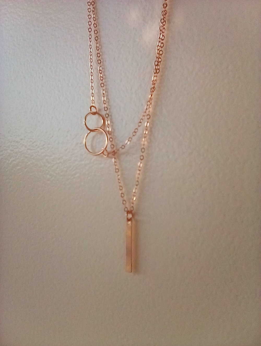 2/$20 Delicate Rose Gold Plated Layered Bar Necklace - Women Jewelry - Picture 6 of 6